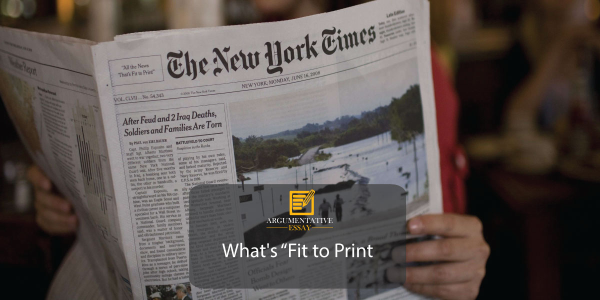 Redefining What's “Fit to Print”